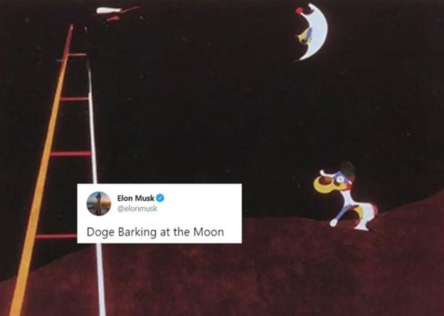 توئیت معروف ایلان ماسک با نقاشی خوآن میرو 